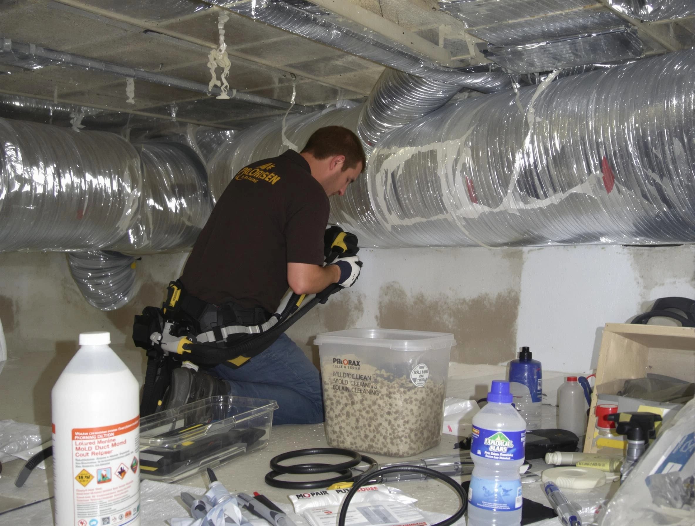 Coopertown Air Duct Cleaning specialist performing professional mold removal from air ducts in Coopertown