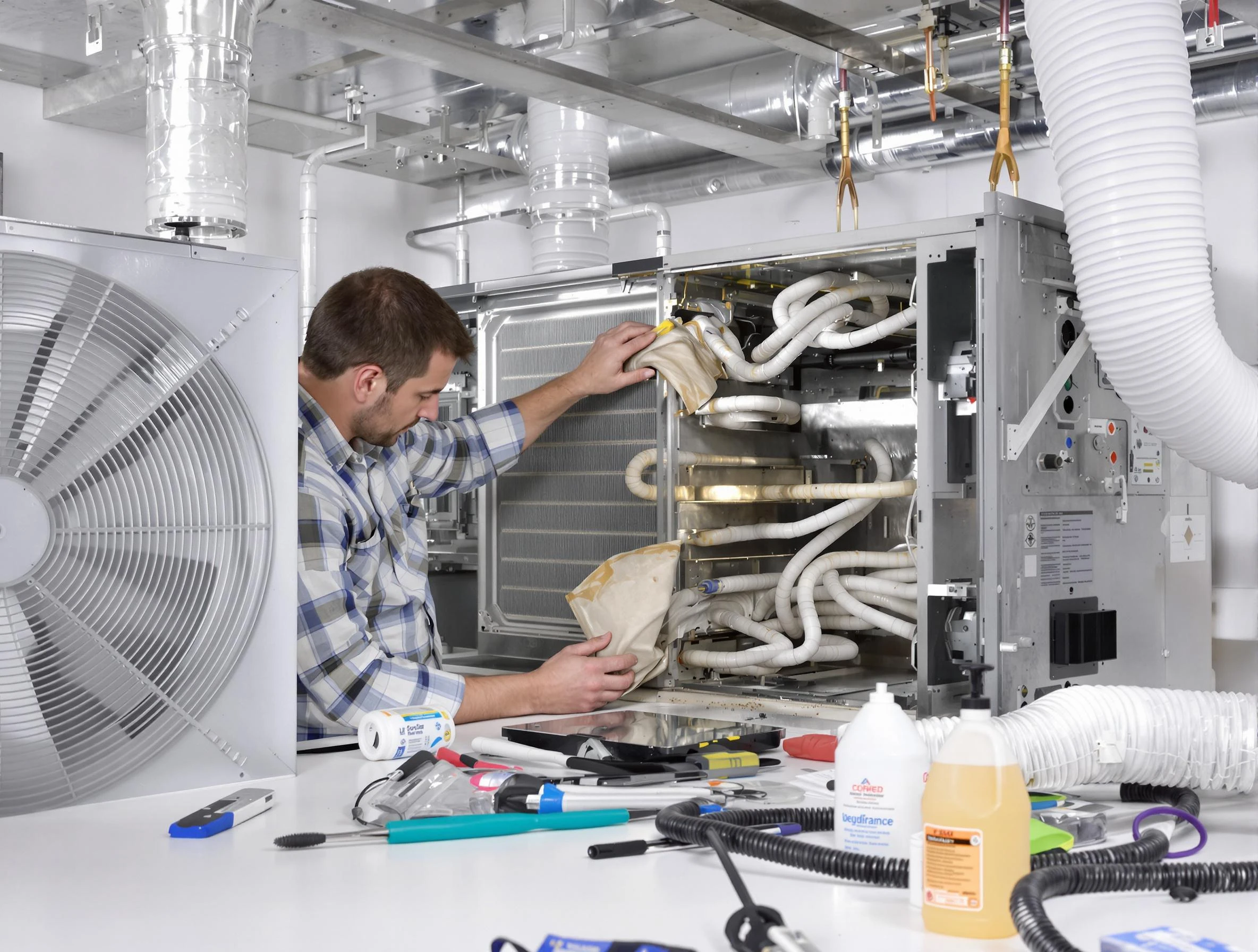 Coopertown Air Duct Cleaning specialist performing precision AC coil cleaning in Coopertown